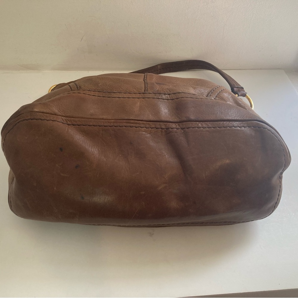 Vintage Prada Cervo Shine Hobo Bag in Luggage Brown - Picture 8 of 13